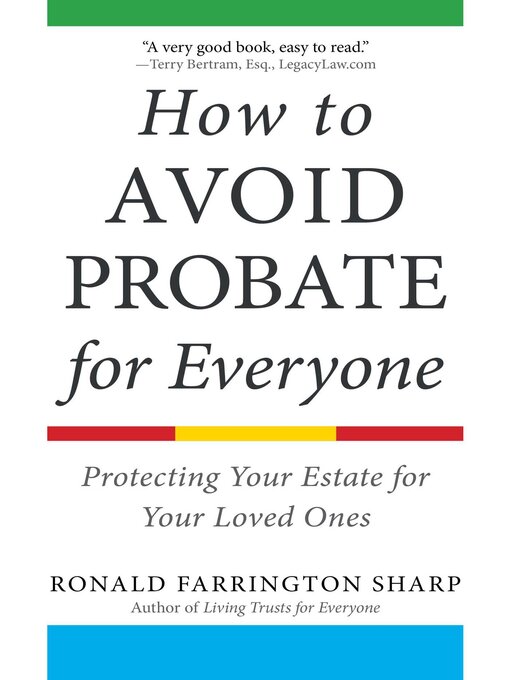 Title details for How to Avoid Probate for Everyone by Ronald Farrington Sharp - Wait list